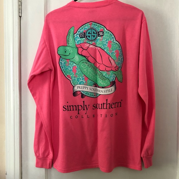 Simply Southern pink long sleeve T-shirt women’s medium - Picture 1 of 7